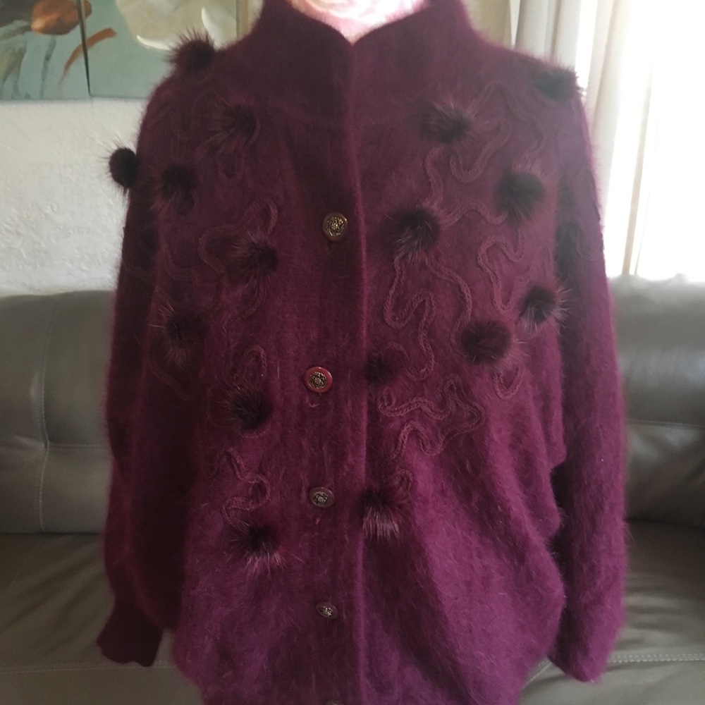 Angora Maroon Jacket - Picture 1 of 5